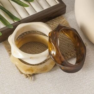 Set of Three Vintage Wavy Resin Bangles